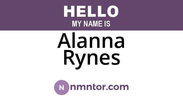 Alanna Rynes
