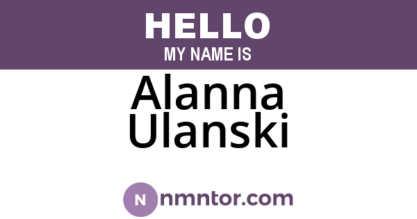 Alanna Ulanski