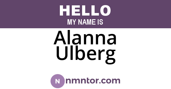 Alanna Ulberg
