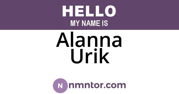 Alanna Urik