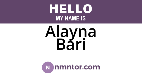 Alayna Bari
