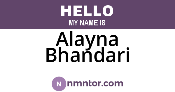 Alayna Bhandari