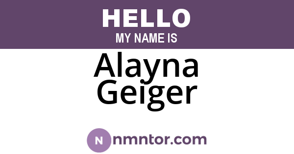 Alayna Geiger