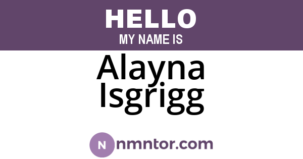 Alayna Isgrigg