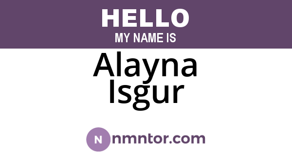 Alayna Isgur