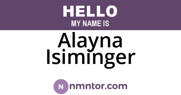 Alayna Isiminger