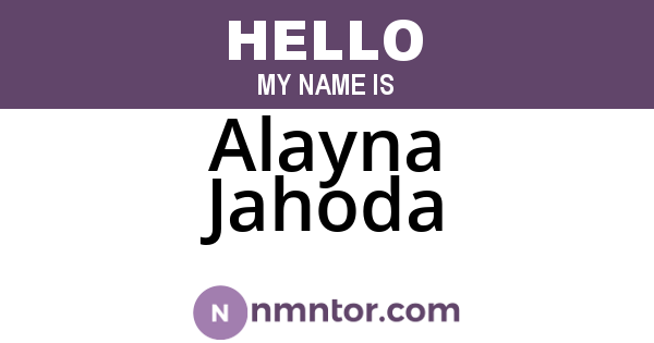 Alayna Jahoda