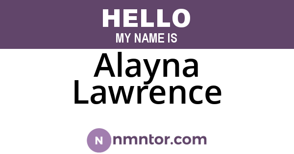 Alayna Lawrence