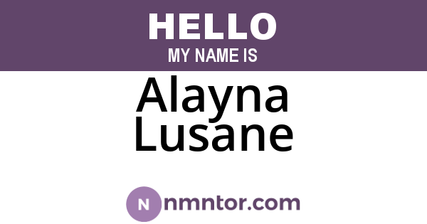 Alayna Lusane