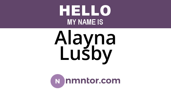 Alayna Lusby