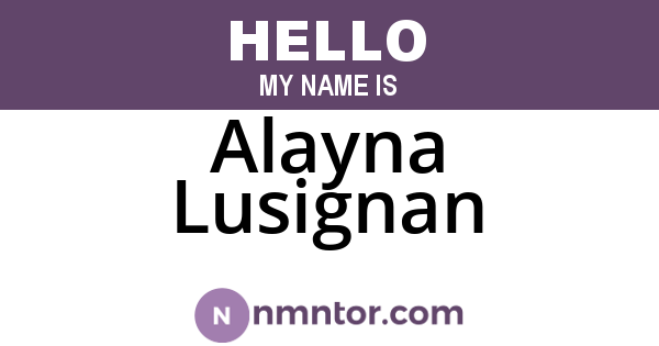 Alayna Lusignan