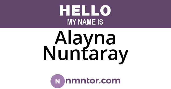Alayna Nuntaray