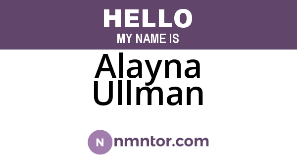 Alayna Ullman