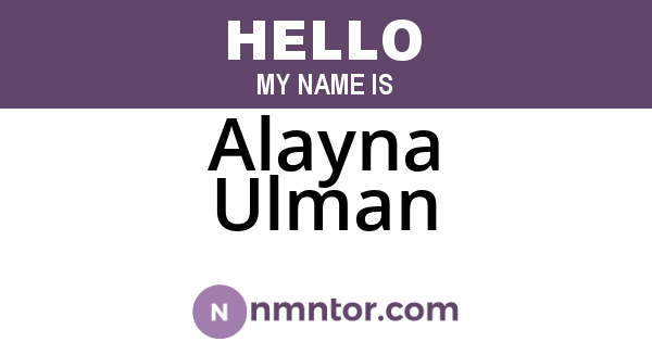 Alayna Ulman