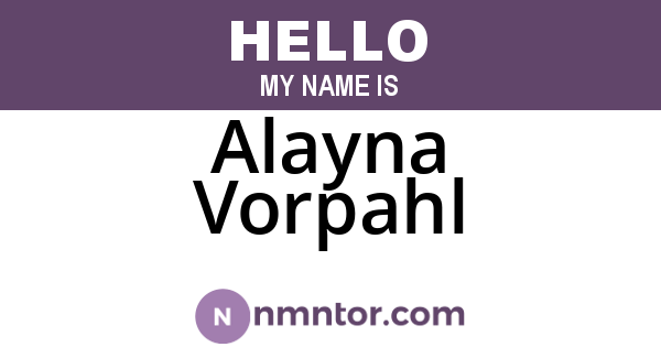 Alayna Vorpahl