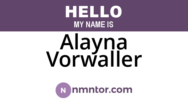 Alayna Vorwaller