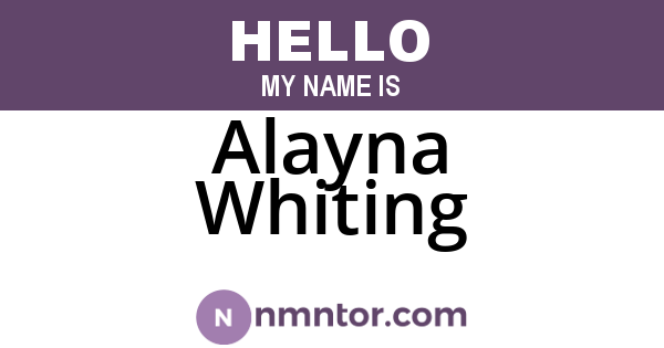 Alayna Whiting