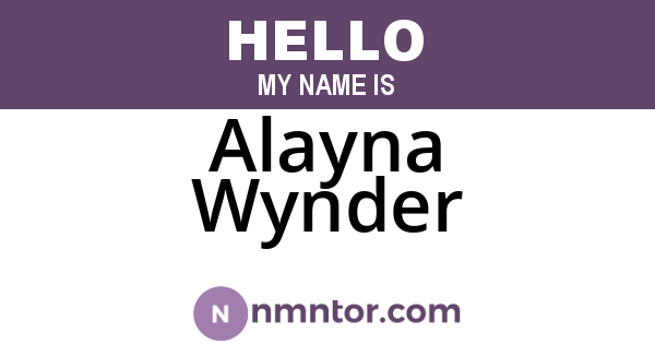 Alayna Wynder