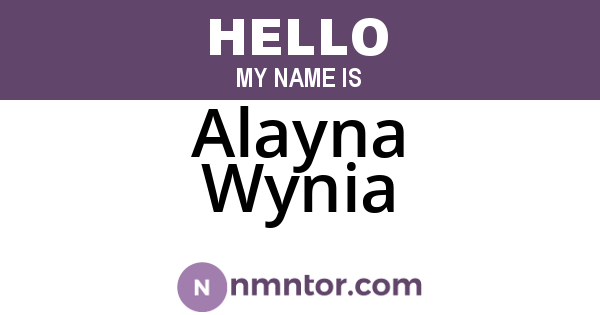 Alayna Wynia