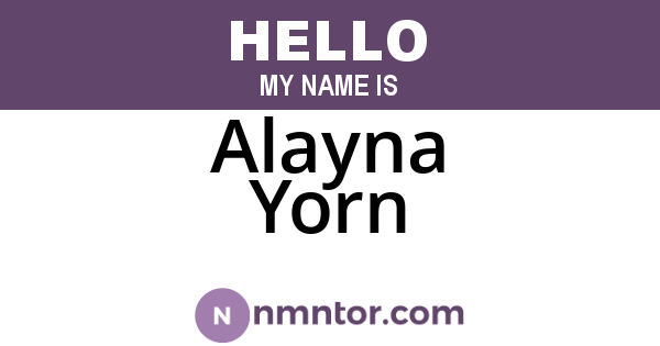 Alayna Yorn
