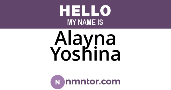Alayna Yoshina