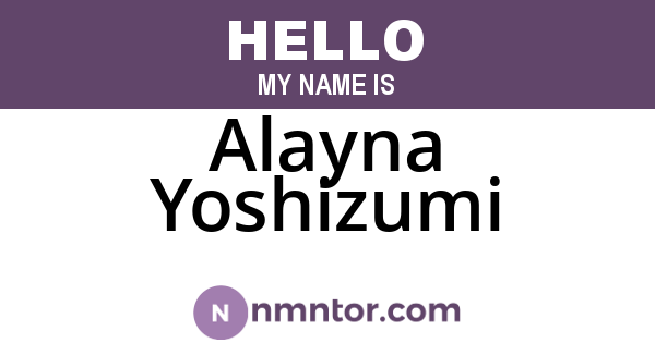 Alayna Yoshizumi