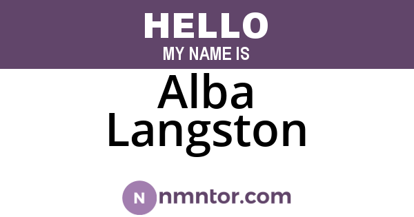 Alba Langston