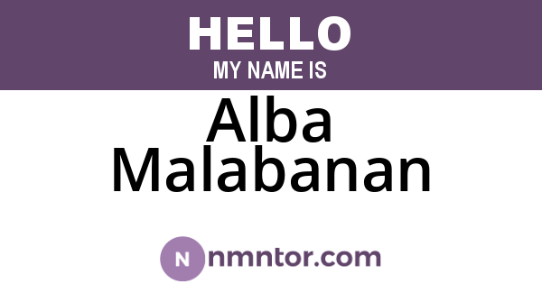 Alba Malabanan