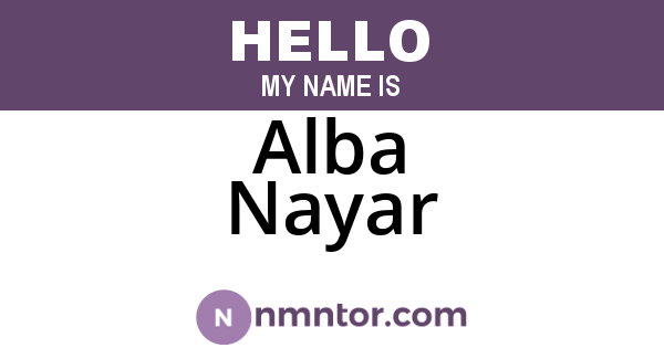 Alba Nayar
