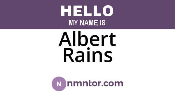 Albert Rains