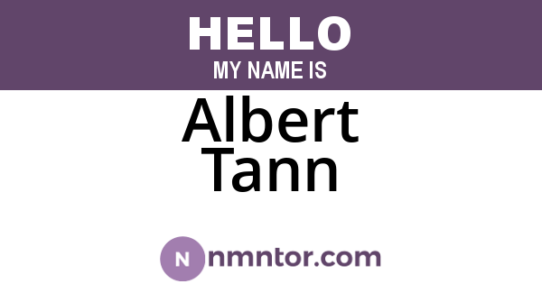 Albert Tann