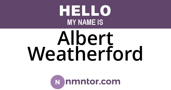 Albert Weatherford