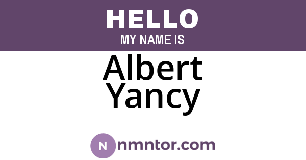 Albert Yancy