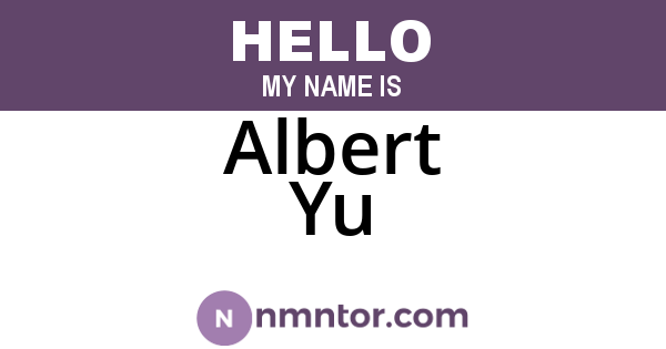 Albert Yu