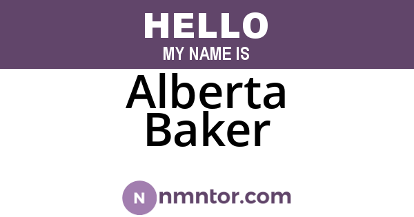 Alberta Baker