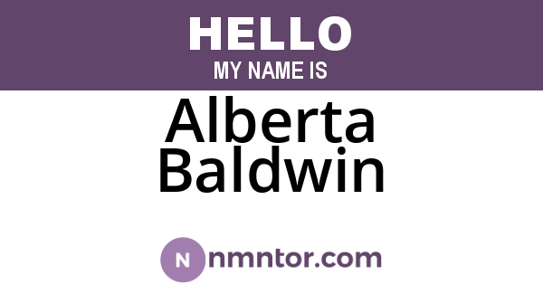 Alberta Baldwin