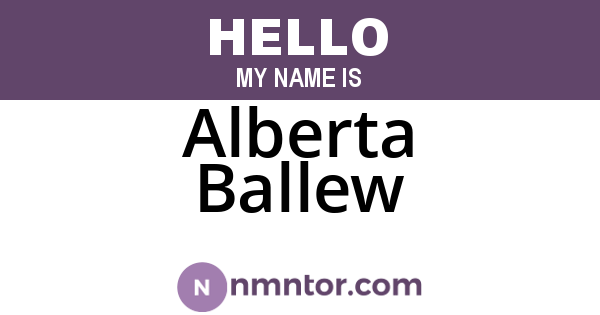 Alberta Ballew