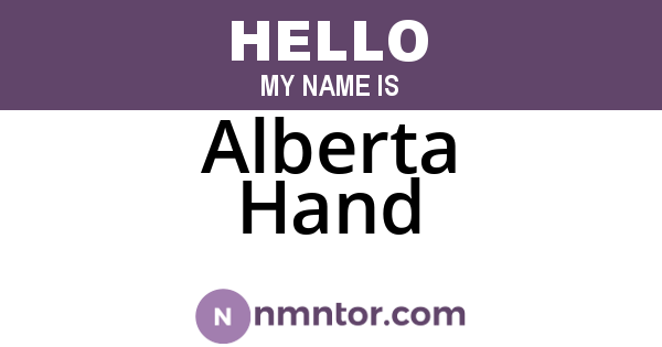 Alberta Hand