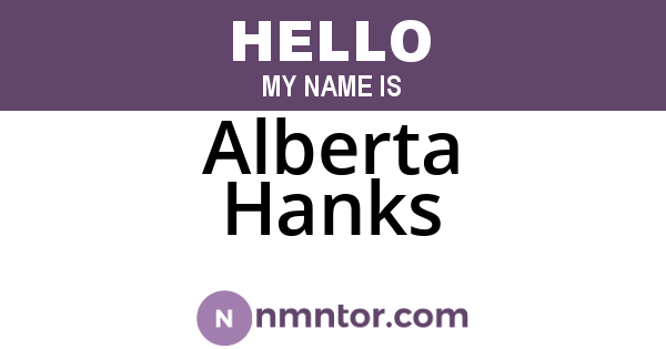 Alberta Hanks