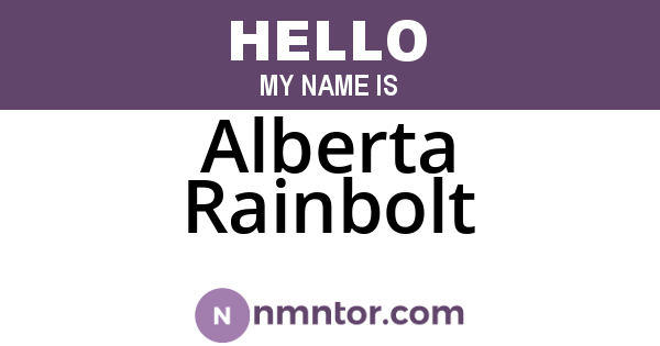 Alberta Rainbolt