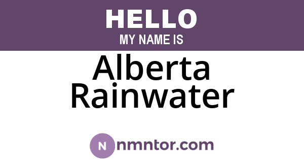 Alberta Rainwater