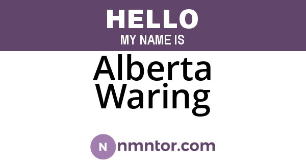 Alberta Waring