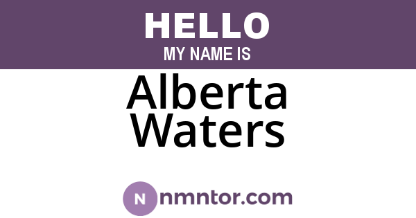 Alberta Waters