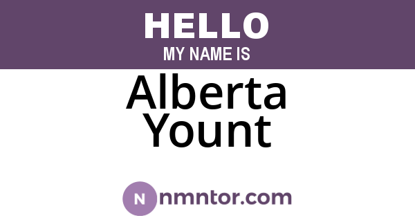 Alberta Yount