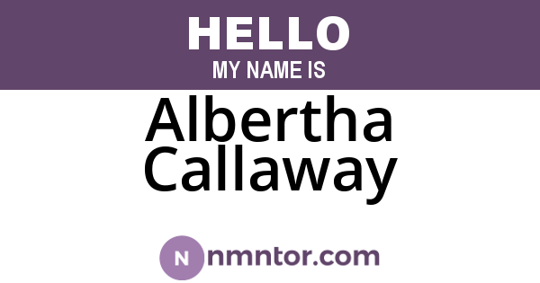 Albertha Callaway