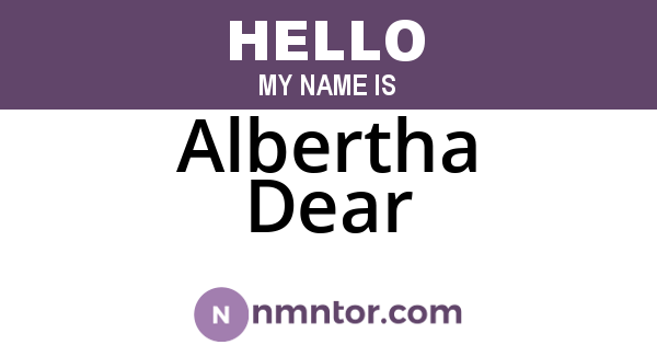Albertha Dear