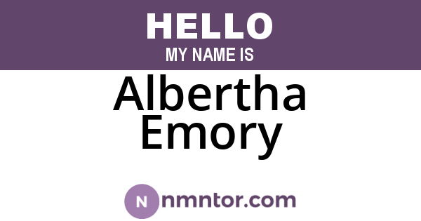 Albertha Emory