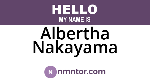 Albertha Nakayama
