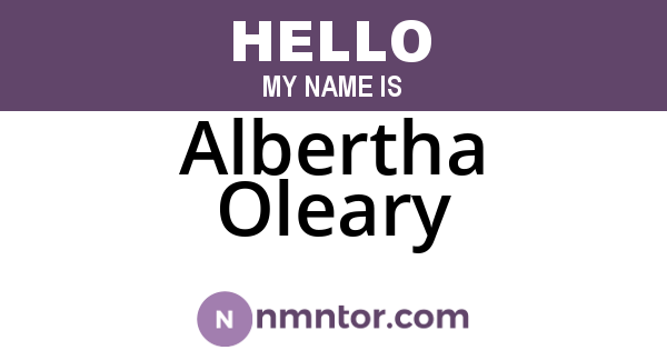Albertha Oleary