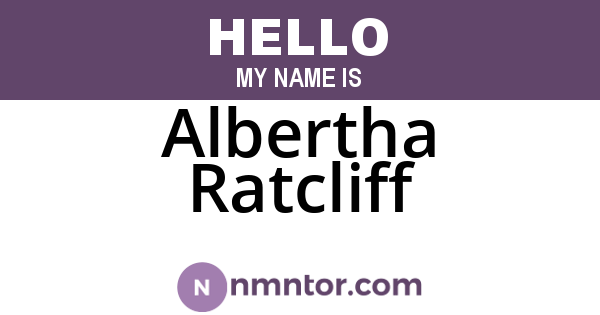Albertha Ratcliff